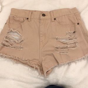 Pink f21 high waisted shorts